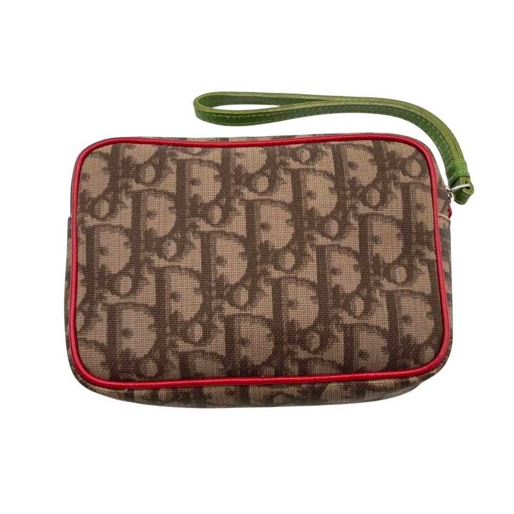 Dior Brown Monogram Canvas Wristlet with Red, Yellow & Green Accents - Picture 7 of 7